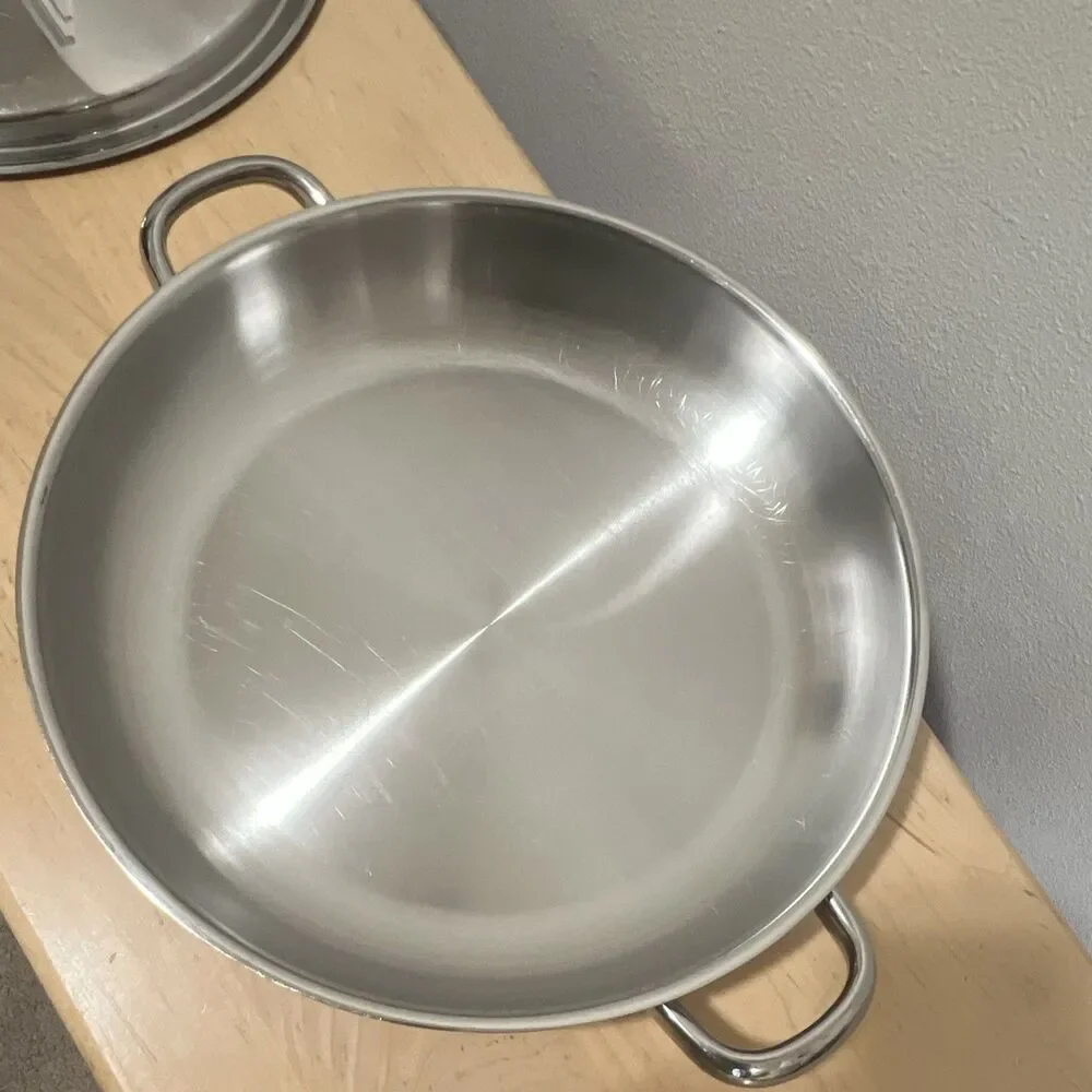 Neova By Vita Mix 5 Ply Stainless Steel Made In USA 13” Chef Pan W Lid
